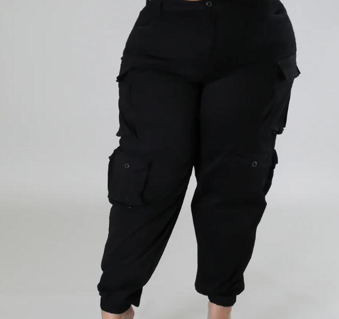 "Cargo-To-Go" Black Casual Cargo Pants